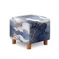 thumbnail image 1 of TSOVTHRID Blue Gray Marble Texture Print Ottoman Slipcover Square Machine Washable Stretch Storage Ottoman Covers Removable Footrest Stool Cover Protector for Dogs Pets, 1 of 6