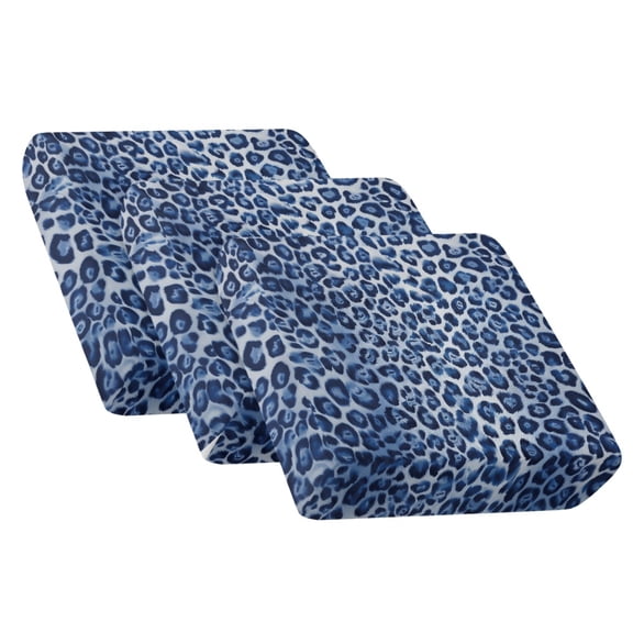 TSOVTHRID Blue Leopard Print Couch Cushion Covers 3 PCS Sofa Seat Cover Anti Slip Sofa Couch Seat Slipcover Stretch Couches Furniture Protector for Armchair Loveseat Decor, 24x24 Inch