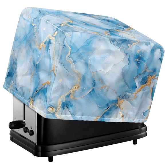 TSOVTHRID Blue Marble Print 4 Slice Toaster Cover, Fingerprint Protection Kitchen Accessories Washable Appliance Protector, Heat-resistant Toaster Oven Cloth Covers
