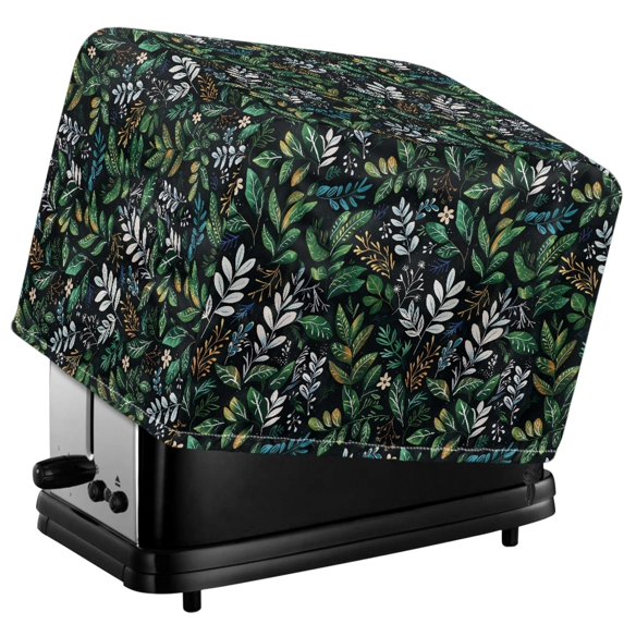 TSOVTHRID Botanical Leaves Print Toaster Dust Cover 4 Slice, Microwave Toaster Oven Grill Protector Stain Resistant Dustproof Kitchen Small Appliance Covers with Top Handle for Kitchen