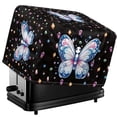 thumbnail image 1 of TSOVTHRID Butterfly Diamond Glitter Print Toaster Cover with 2 Slice Wide Slot, Stain Resistant Bread Maker Dust Protector Washable Small Appliance Covers with Hang Loop, 1 of 8