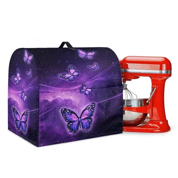 TSOVTHRID Butterfly Galaxy Print Kitchen Mixer Cover Waterproof Cover for 4.5-5 Quart Stand Mixer Kitchen Appliance Dust Cover with Storage Pockets Kitchen Accessories Decoration,S