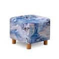 thumbnail image 1 of TSOVTHRID Butterfly Marble Texture Print Ottoman Cover Square - Stretch Square Ottoman Cover -Soft Footstool Protector Covers - Foot Stool Covers Rectangular with Elastic Bottom, 1 of 7