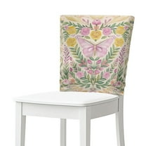 TSOVTHRID Butterfly Rose Floral Plant Print Chair Back Cover Dining Room Chair Cover Chair Back Protector Cover Washable Chairs Slipcovers for Weeding Banquet Party Decor, Set of 1