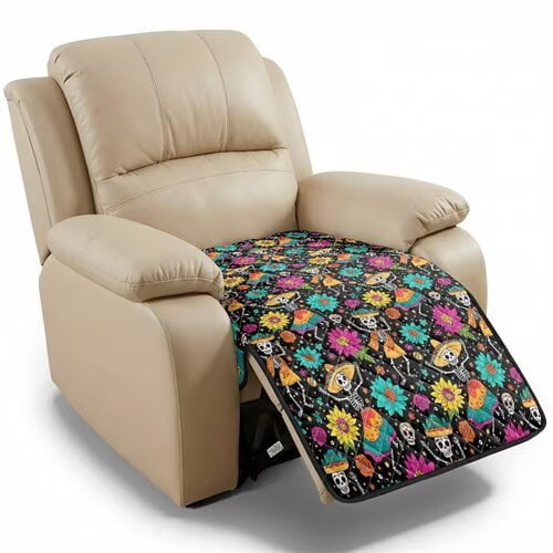 TSOVTHRID Calavera Sunflower Daisy Pattern Recliner Chair Cover, Non Slip Lazy Boy Recliner Chair Covers Couch Slipcovers Dustproof Furniture Protector for Pets