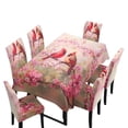 thumbnail image 1 of TSOVTHRID Cardinal Cherry Blossom Print 7 Pcs Table Cloth with Chair Covers Set Easy-Clean Elastic Rectangle Tablecloth with Seat Slipcover Set of 6 for Home Restaurant Hotel Decor, 1 of 6