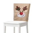 thumbnail image 1 of TSOVTHRID Cartoon Reindeer Print Chair Back Slipcovers Stretch Polyester Fabric Dining Room Chair Cover Soft Chairs Back Protector Cover for Kitchen Hotel Party Christmas Decor, Set of 6, 1 of 7