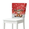 thumbnail image 1 of TSOVTHRID Cartoon Reindeer Snowflake Print Chair Back Cover Room Washable Chair Protector Slipcovers Dining Chairs Protector for Home Dinning Party Festival Christmas Decor, Set of 4, 1 of 7