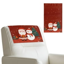 TSOVTHRID Cartoon Santa Claus Snowman Print Non Slip Headrest Protector for Recliner Chair Waterproof Headrest Cover 17x27in PU Leather Couch Head Rest Cover for Furniture Christmas Decor, 1 Piece