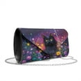 thumbnail image 1 of TSOVTHRID Cat Daisy Star Print Womens Clutch Purses Ladies Evening Handbags with Detachable Chain Purple Leather Envelope Bag for Women Wedding Party Cocktail Prom, 1 of 7