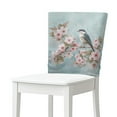 thumbnail image 1 of TSOVTHRID Chair Back Cover for Dining Chairs Washable Chair Protector Slipcovers Kitchen Chairs Cover for Home Office Party Decoration, Cherry Blossom Bird Gray Blue Print, Set of 4, 1 of 7