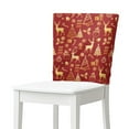 thumbnail image 1 of TSOVTHRID Chairs Back Slipcovers for Dining Room Chair Back Protector Cover Stretch Chair Cover for Home Kitchen Living Room Party Christmas Decor, Golden Reindeer Christmas Tree Print, Set of 2, 1 of 7