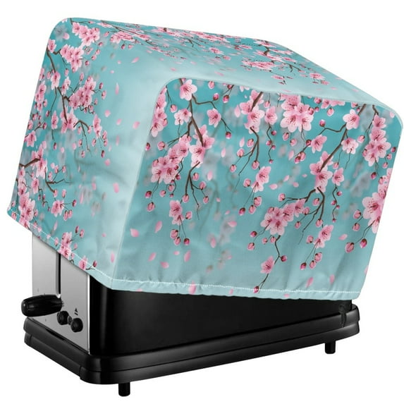 TSOVTHRID Cherry Blossom Print 4 Slice Toaster Covers with Drawstring Fits Most Kitchen Small Appliances, Stain Resistant Microwave Oven Grill Protector