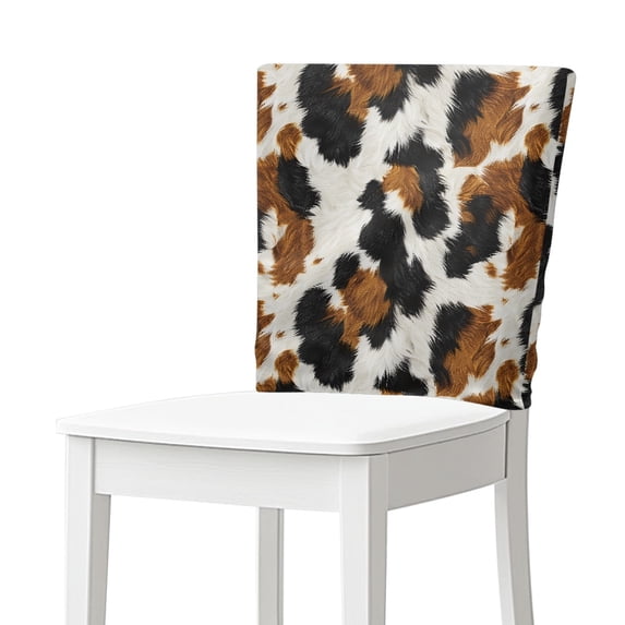 TSOVTHRID Classic Cow Print Breathable Chair Back Cover Chairs Slipcovers Removable Chair Back Protector Slipcovers for Home Kitchen Dining Room Decoration, Set of 4
