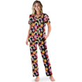 thumbnail image 1 of TSOVTHRID Colorful Daisy Print Pajama Set for Women Notch Collar Soft Loungewear With Elastic Waist Long Pants Women Nightwear Set, 2XL, 1 of 7