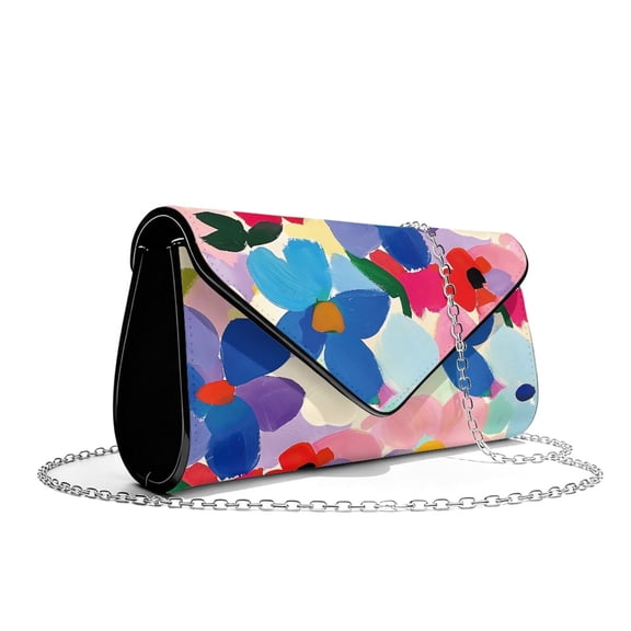 TSOVTHRID Colorful Floral Print Women's Clutch Purses Ladies Evening Handbags for Women Formal Party Leather Envelope Bag Gifts for Women with Chain Strap