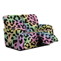 TSOVTHRID Colorful Leopard Pattern Recliner Loveseat Cover Stretch Reclining Sofa Slipcover for 2 Seat Loveseat Sofa Covers Furniture Protector with Elastic Bottom