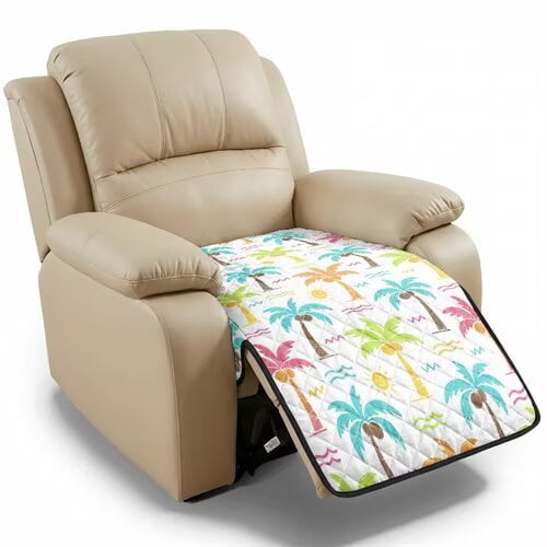 TSOVTHRID Colorful Palm Tree Print Recliner Slipcover, Scratch Resistant Lazy Boy Recliner Cover Non-Slip Soft Recliner Slipcovers Sofa Covers Washable Furniture Protector for Dog