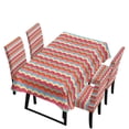 thumbnail image 1 of TSOVTHRID Colorful Wave Stripe Print 5 PCS Tablecloth and Chair Covers Set, Rectangle Table Cover with Stretchable Chair Seat Slipcovers for Home Kitchen, Banquet, Party, 1 of 7