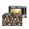 thumbnail image 1 of TSOVTHRID Convection Oven Dust Cover with Handle Washable Microwave Oven Cover Dust Protection Kitchen Appliance Protector, Coffee Bean Cake Bread Brown Print, 18.25"W x 14.5"D x 11"H, S, 1 of 7