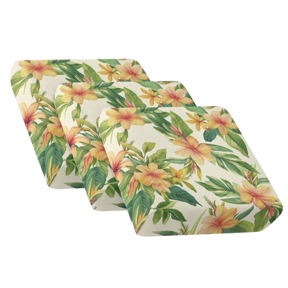 TSOVTHRID Couch Cushion Cover Anti-Slip Stretch Cushion Protector Slipcovers Individual Sofa Seat Protector Covers for Couch Armchair Loveseat, Tropical Plumeria Floral Leaf Print