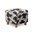 thumbnail image 1 of TSOVTHRID Cow Pattern Ottoman Cover Square Slipcovers, Stretch Footrest Stool Cover for Ottoman Square, Soft Foot Stool Covers Protector with Nonslip Elastic Bottom, 1 of 7