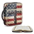 thumbnail image 1 of TSOVTHRID Cross American Flag Print Women Mens Bible Case, Bible Book Cover Quilted, Lightweight Bible Bag Practical Carrying Book Case with Multi Pockets, Christian Gift, 1 of 7