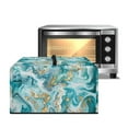 thumbnail image 1 of TSOVTHRID Cyan Marble Texture Print Microwave Oven Cover Small Appliance Dust Cover Protective Toaster Oven Protector for Kitchen Countertop Decor and Accessories, 20.9"W x 15.7"D x 12.4"H, L, 1 of 7