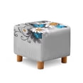 thumbnail image 1 of TSOVTHRID Daisy Butterfly Gray Print Ottoman Cover Square Stretch Ottoman Slipcover Thick Storage Footrest Stool Covers with Elastic Band Furniture Protector for Pets, 1 of 7