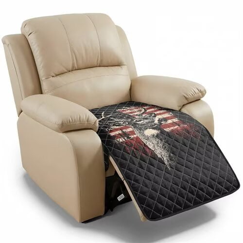 TSOVTHRID Deer American Flag Tree Pattern Recliner Covers, Removable Non-Slip Lazyboy Chair Covers Couch Chair Cover Reclining Sofa Furniture Protector for Living Room