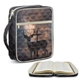 thumbnail image 1 of TSOVTHRID Deer Cross Starry Sky Print Bible Cover Case Church Bag for Women Men, Quilted Bible Cover with Pen Slot, Multi-Functional Black Carrying Book Case for Bibles Study, 1 of 7