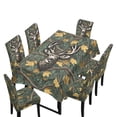thumbnail image 1 of TSOVTHRID Deer Elk Camo Hunting Print Chair Covers Set of 6 and Table Cloth, Stretch Chair Slipcovers Table Cloth Decor, Washable Removable Chair Protector Chair Covers for Dining Room, 1 of 6
