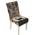 thumbnail image 1 of TSOVTHRID Deer Elk Camo Hunting Print Quilted Dining Chair Cushion Covers Stretchy Soft Seat Cushion Slipcovers Removable Armless Chair Covers with Detachable Strap, Set of 2, 1 of 7
