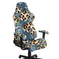 thumbnail image 1 of TSOVTHRID Denim Leopard Print 4 Pieces Gaming Chair Cover Stretchable Computer Chair Seat Slipcovers Universal Fit Gaming Chair Slipcovers with Armrest Covers, 1 of 7