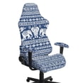 thumbnail image 1 of TSOVTHRID Elephant Aztec Floral Blue Print Gaming Chair Covers Slipcovers, Stretch Stain Resistant Computer Reclining Gaming Chair Seat Cover with Armrest Covers, 4 Pcs, 1 of 7