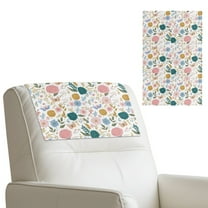 TSOVTHRID Floral Butterfly Print Sofa Headrest Protector PU Leather Headrest Cover for Recline Chair Non Slip Chair Head Rest Slipcover for Living Room,Office Chair,17x27in, 1 Piece