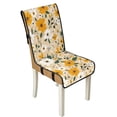 thumbnail image 1 of TSOVTHRID Floral White Yellow Print Quilted Dining Chair Slipcovers Stretchy Comfy Chair Seat Covers Washable Removable Seat Cushion Covers with Detachable Strap, Set of 1, 1 of 7