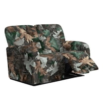TSOVTHRID Forest Camo Hunting Print Loveseat Recliner Covers Soft Reclining Loveseat Slipcover 6-Piece Stretch Polyester Recliner Cover for 2 Seat Sofa Couch