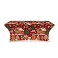 thumbnail image 1 of TSOVTHRID Gingerbread Man House Print Tablecloth 6FT Tight Fitted Wrinkle Resistant Table Cloth Stretch Rectangular Patio Table Cover for Event, Banquet，Parties Christmas Decor, 1 of 7