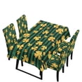 thumbnail image 1 of TSOVTHRID Gold Shamrock Stripe Print 5-Piece Table and Chair Cover Set, Rectangle Tablecloth with Chair Slipcovers Removable Table Cloth for Dining Room, St. Patrick's Day Decor, 1 of 7