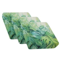 TSOVTHRID Green Monstera Leaf Print Couch Cushion Covers Washable Sofa Seat Furniture Protector Non Slip Couch Cover Decorative Cushion Slipcover Set with Elastic Bottom, 24x24 Inch