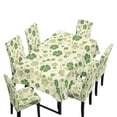 thumbnail image 1 of TSOVTHRID Green Shamrock Leaf Print Tablecloth Stretch Dining Chair Slipcovers Removable Table Cloth Chair Dustproof Cover Furniture Protector for Kitchen St. Patrick's Day Decor, 7 Pcs, 1 of 6