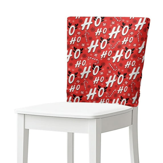 TSOVTHRID HO Candy Cane Red Print Removable Chair Back Slipcover Dining Chair Protector Soft Chairs Back Protector Cover for Dining Room Kitchen Wedding Party Christmas Decor, Set of 2