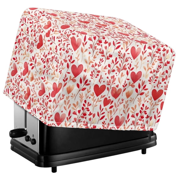 TSOVTHRID Heart Leaves Print 2 Slice Toaster Cover with Drawstring Heat-Resistant Dust Covers Kitchen Small Appliance Protector, Kitchen Table Decor