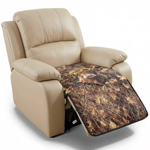 TSOVTHRID Highland Cattle Hunting Camo Pattern Recliner Chair Covers, Non Slip Covers for Recliner Chairs Washable Reclining Chair Cover Water Resistant Furniture Protector