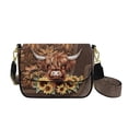 thumbnail image 1 of TSOVTHRID Highland Cattle Sunflower Print Crossbody Bags for Women, Crossbody Purse, PU Leather Handbags Shoulder Bag, Cell Phone Purse with Wide Strap, 1 of 7