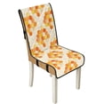 thumbnail image 1 of TSOVTHRID Honeycomb Yellow Print Quilted Dining Chair Cushion Cover Upholstered Adjustable Chair Seat Covers Stretchy Soft Seat Slipcovers for Home, Restaurant, Set of 1, 1 of 7