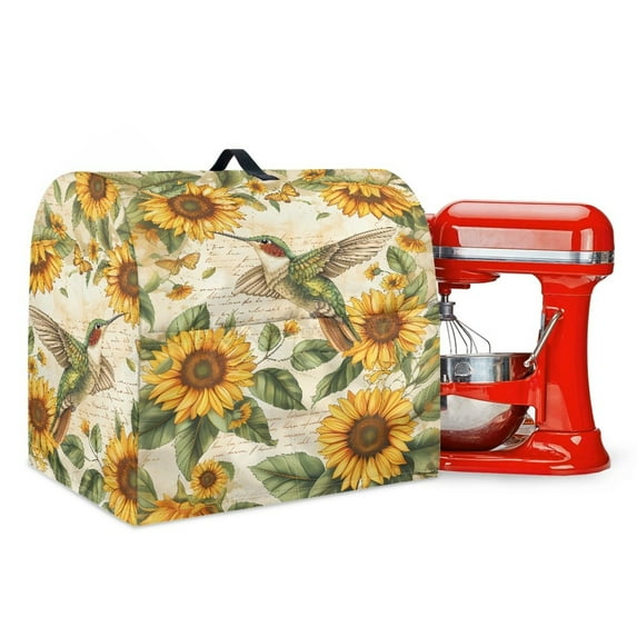 TSOVTHRID Hummingbird Sunflower Pattern Kitchen Mixer Cover Dust Cover for 6-8 Quart Stand Mixer Butterfly Letter Print Kitchen Appliance Cover Accessories Decor for Kitchen Aid Mixer Cover,L