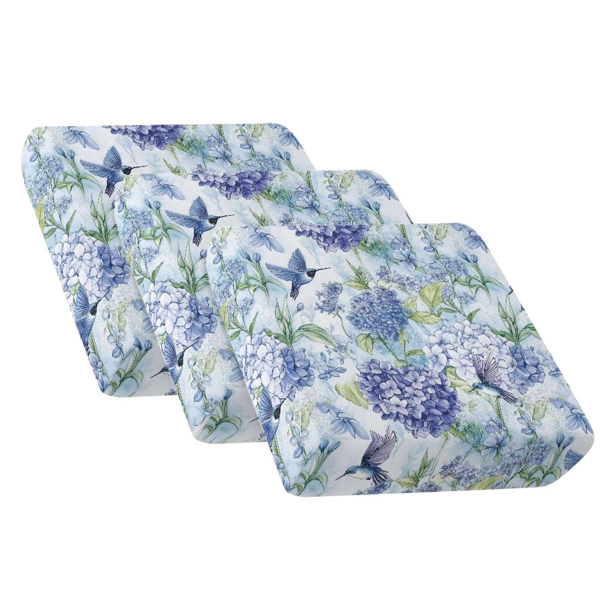 TSOVTHRID Hydrangea Floral Hummingbird Print Sofa Cushion Cover, Sofa Seat Covers Couch Cushion Sofa Slipcovers Stretch Couch Cushions Furniture Protector with Elastic Bottom