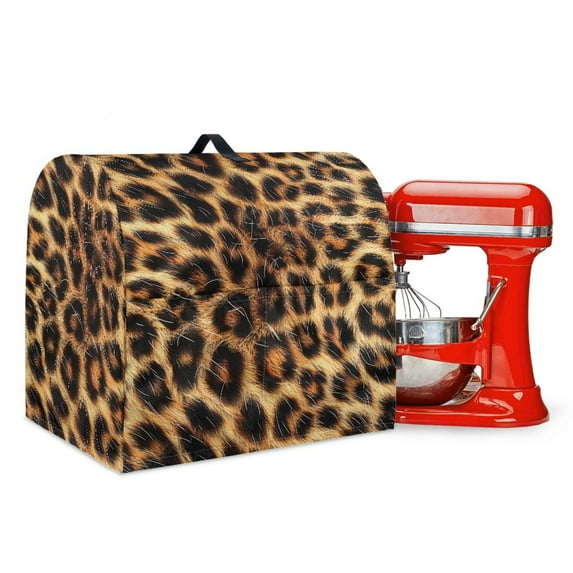 TSOVTHRID Leopard Fur Print Stand Mixer Cover Reusable Lightweight Coffee Maker Cover with Adjustable Drawstring Kitchen Appliance Dust Cover Compatible with 4.5-5 Quart Stand Mixer,S